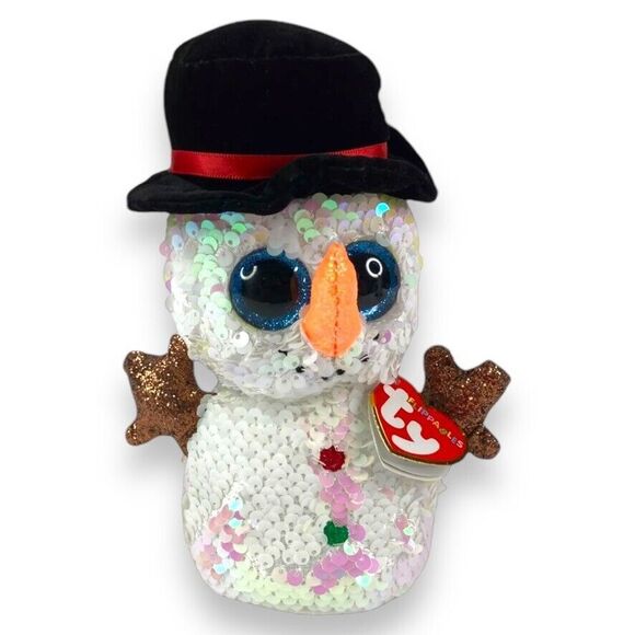 3pc Ty Flippables Christmas Holiday Snowman Unicorn Plush Toy Melty Stardust 7" - Picture 10 of 16
